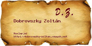 Dobrovszky Zoltán névjegykártya