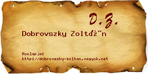 Dobrovszky Zoltán névjegykártya